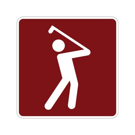 Sign Solutions Usa Golfing (Symbol), 30 in W x Square, Aluminum Sign DUS06HWT3030RS-128