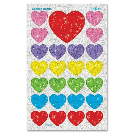Trend Enterprises Sparkle Hearts superShapes Stickers-Sparkle, PK600 T46314