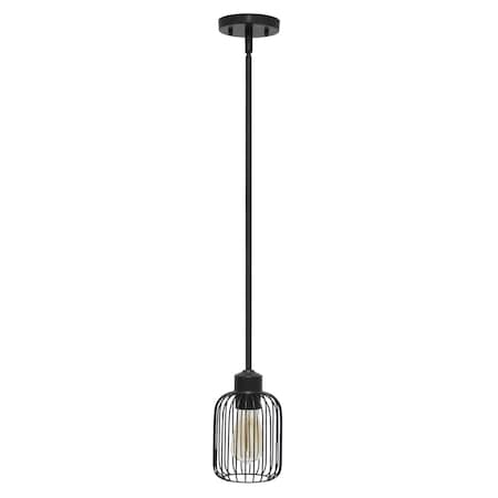 Homeroots Black Caged Iron Ceiling Light With Black Shades 652017