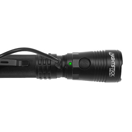 Nightstick Flashlight, 1100 lm, 3 hr, 547m, Blk USB-588-T