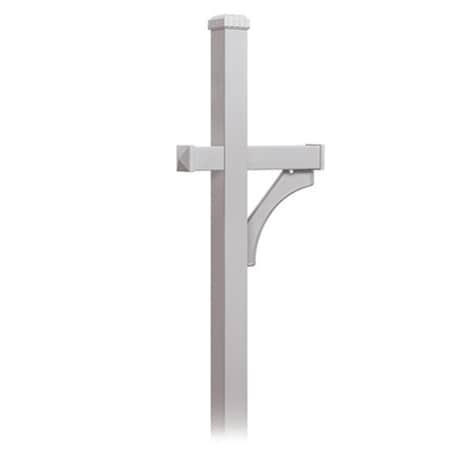Daphnes Dinnette Salsbury  Deluxe Post-1 Sided-In-Ground Mounted For Roadside Mailbox-Silver DA514521