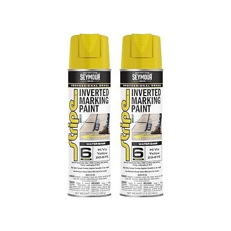 Seymour Midwest Stripe 6-Series Inverted Ground Marking Paint, Hi Viz Yellow net 17oz., 2PK 20676-2