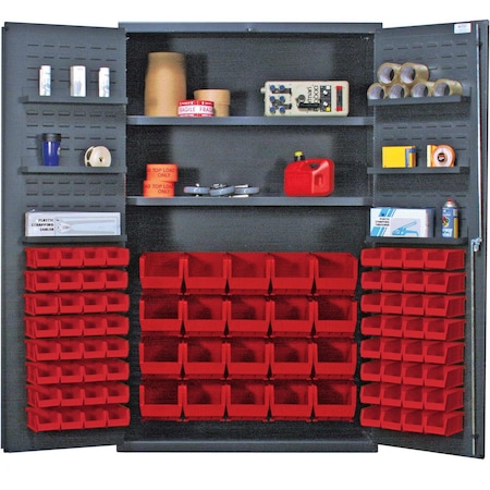 Quantum Storage Systems STORAGE CABINET W/84 RED BINS QSC-4804RD