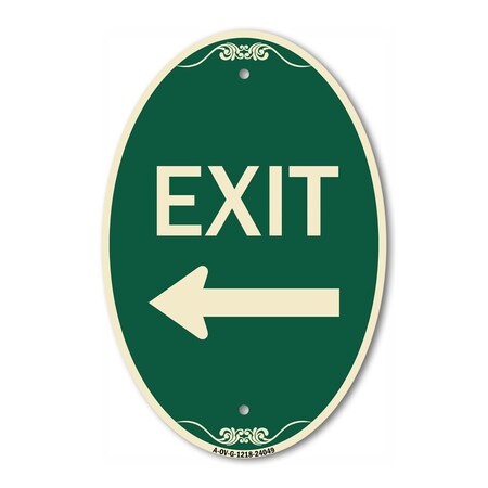 Signmission Exit Sign, Heavy Gauge Aluminum, 18 in W, 12 in H A-OV-G-1218-24049