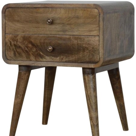 Homeroots 22" Natural Solid Wood Two Drawer Nightstand 722567