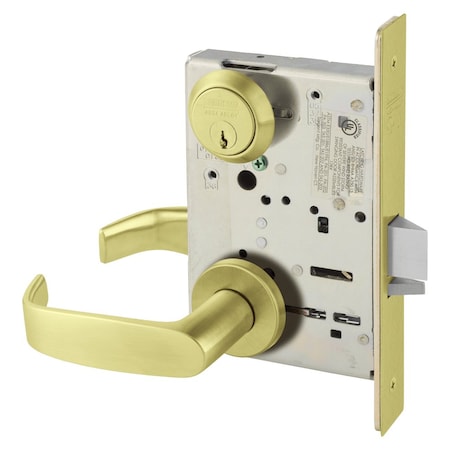 Sargent Grade 1 Storeroom or Closet Mortise Lock, L - Lever, LN - Rose, Satin Brass 8204 LNL 4