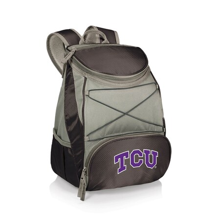 Picnic Time Family Of Brands NCAA TCU Horned Frogs PTX Backpack CoolerBlack with Gray Accents 633-00-175-844-0
