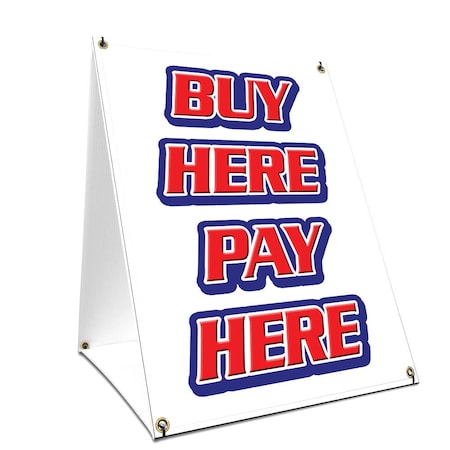 Signmission Buy Here Pay Here, 36 Inch x 24 Inch A-frame Yard Sign, Plastic Sign SBC-2436-Buy Here Pay Here