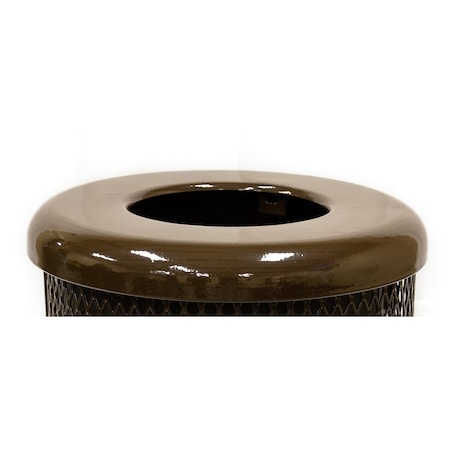 Mytcoat Flat Lid for 32 Gallon Trash Receptacle, Steel, Brown, Textured Coating 804413