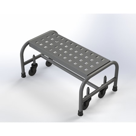 Ega Products Industrial Step Stool, 1 Step, 24"W Perforated Tread, 450 lbs. Capacity B1226SU