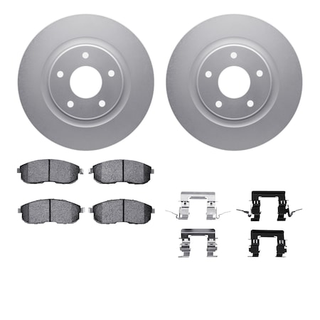 Dynamic Friction Co DFC GEOSPEC Coated Rotors with 5000 Brake Pads - Ceramic and Hardware 4512-67145