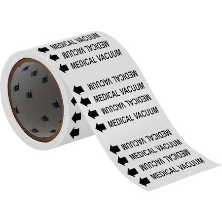Brady MEDICAL VACUUM Pipe Marker, Roll of 60 Each, Fits Pipes 0.75in Dia. or Smaller, 60PK 98838