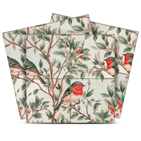 Homeroots 4" x 4" Green And Red Vinyl Arabesque Peel And Stick Removable Tiles 571330