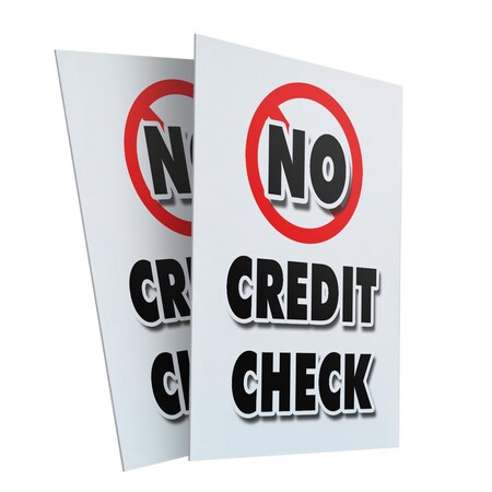 Signmission No Credit Check, Plastic Signs Only 24 Inch x 36 Inch, Corrugated Plastic, 2PK CSB-2436-2PACK-No Credit Check