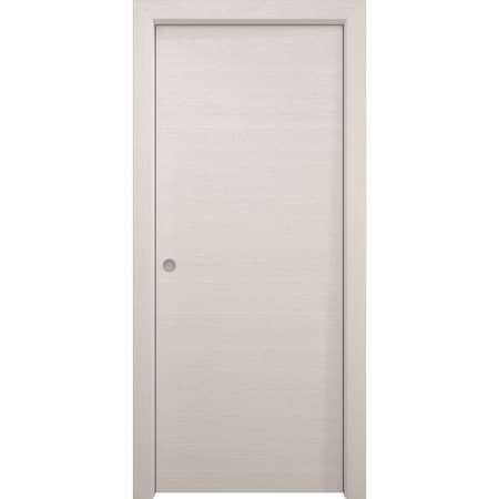 Sartodoors Sliding Pocket Door 18 x 84 inches, Ego 5000 Painted White Oak, Kit Rail Hardware, Solid Wood Int EGO5000PD-PWO-18
