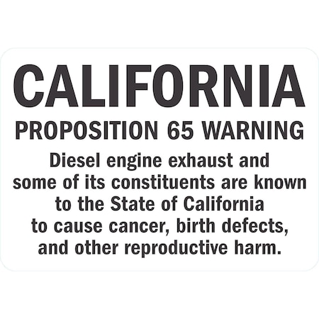 Lyle California Proposition 65 Warning Diesel, 10x7, Non-Reflective, White G-1900-PL_10x7