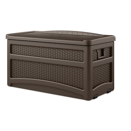 Suncast 46 in. W X 24 in. D Brown Plastic Deck Box with Seat 73 gal DBW7500