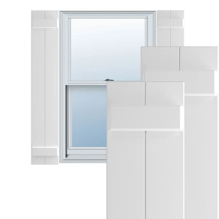 Ekena Millwork True Fit PVC Two Board Joined Board-n-Batten Shutters, Unfinished, 10 3/4W x 34H, PR TFP101BBF11X034UN