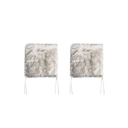 Homeroots Set Of Two 17" X 17"  Ombre Grey Faux Fur Dining Chair Cushion Pads 476610