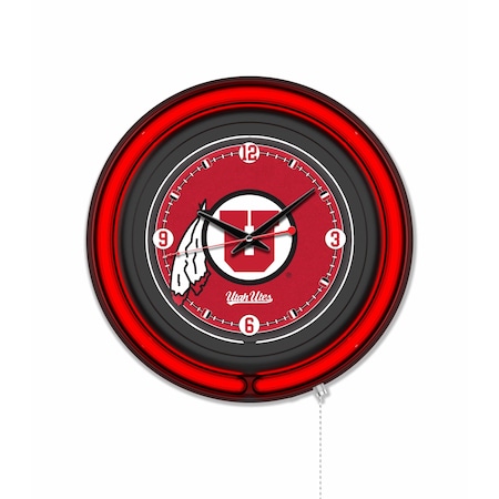 Holland Bar Stool University of Utah 15 Double Neon Wall Clock Clk15BK