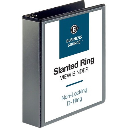 Business Source Ring Binder, Black, Clear Sleeve BSN28448