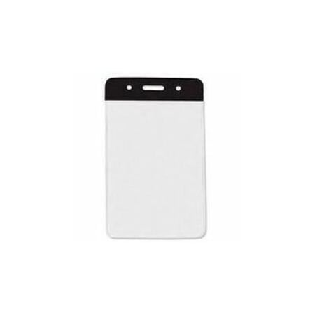 Brady Color Coded Badge Holder - Vertical - 3.3" Height x 2.1" Width - Vinyl - Black - 100 / Pack 1820-1051