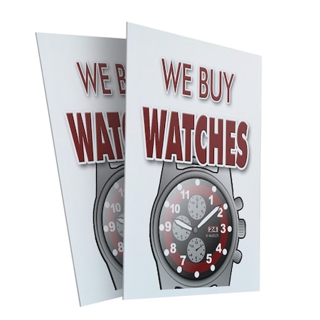 Signmission We Buy Watches, Plastic Signs Only 24 Inch x 36 Inch, Corrugated Plastic, 2PK CSB-2436-2PACK-We Buy Watches