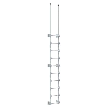 Vestil Steel Walk Through Dock Ladder 10 Step 300 Lb. Capacity White DKL-10-WT