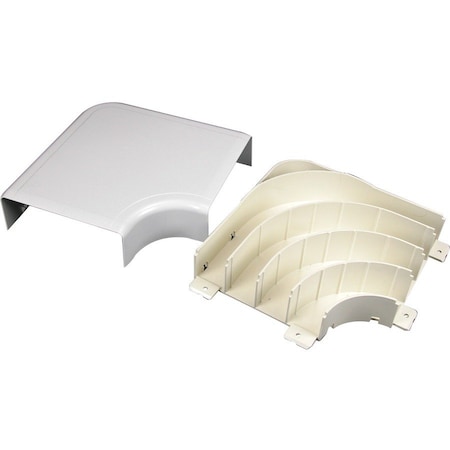 Wiremold Radiused Flat Elbow Fitting, Ivory, PVC 5411FO