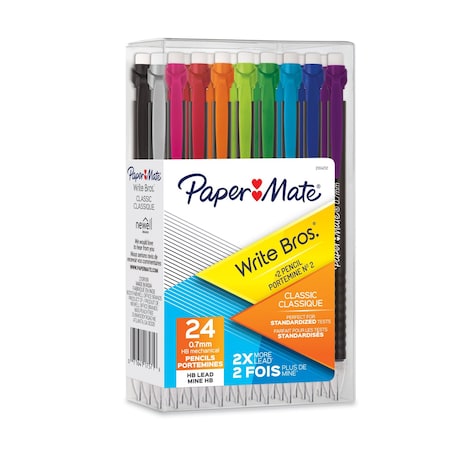 Paper Mate Write Bros Mechanical Pencil, 0.7mm, Assorted, 24PK 2104212