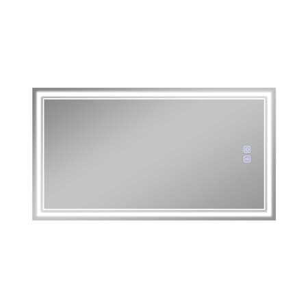 Homeroots 47" Clear Lighted Unframed Bathroom Vanity Mirror 564856