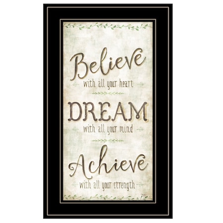 Homeroots Believe 3 Black Framed Print Wall Art 405432