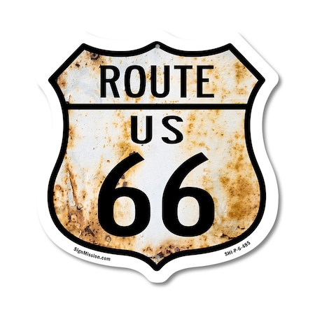 Signmission Route Us 66 Rustic, 6 Inch X 6 Inch, Plastic Sign SHI-P-6-485