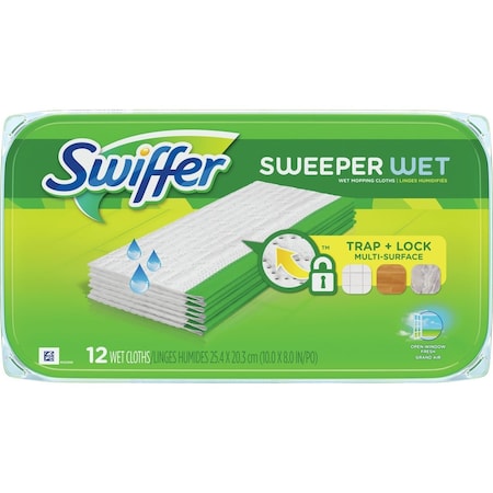 Swiffer Sweeper Wet Cloth Mop Refill, 12-Count 8622
