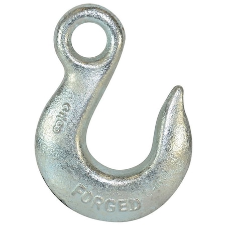 Baron Eye Slip Hook, 3/8 in, 5400 lb Working Load, 43 Grade, Carbon Steel, Zinc 329-3/8