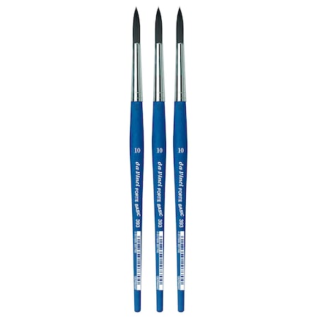 Da Vinci FORTE BASIC Student Brush, Synthetic, Acrylic, Round, Series 393, Size 10, 3PK VA-393_10