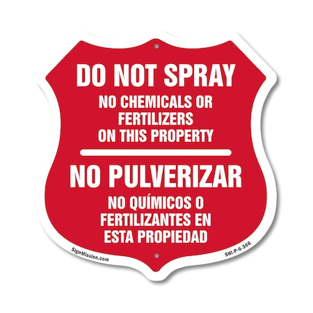 Signmission Bilingual No Spray Shield Sign Do Not Sp, 6 Inch X 6 Inch, Plastic Sign SHI-P-6-366
