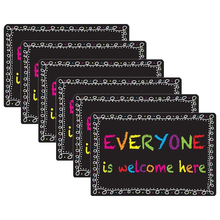 Smart Poly Computer Mouse Pad, 8in. x 10in., Everyone is Welcome Here, Chalk Loop, 6PK 12508