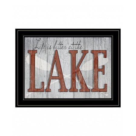 Homeroots Life is Better at the Lake 2 Black Framed Print Wall Art 407730