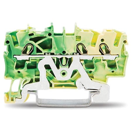 Wago Terminal Block, 2.33" L, Green; Yellow 2002-1307