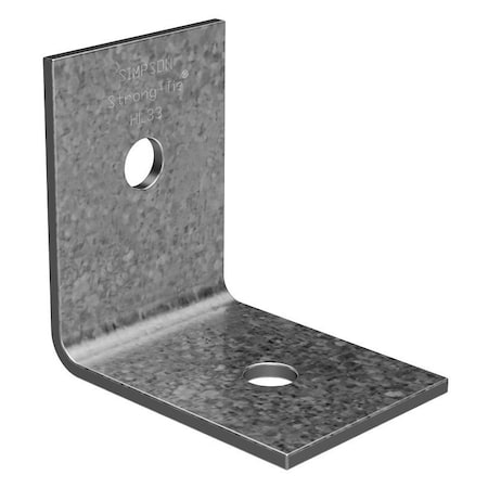 Simpson Strong-Tie HL Heavy Angle, 3-1/4 in W, 1-1/4 in D, 2-1/2 in H, Steel, Silver, Galvanized/Zinc HL33-R