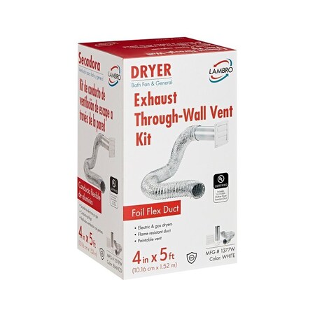 Lambro Wall Louvered Vent Kit, Plastic, White, 5-Piece 1377W