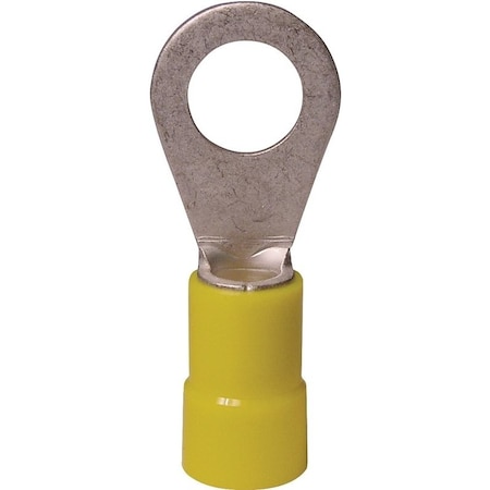 Gardner Bender Ring Terminal, 600 V, 12 to 10 AWG Wire, 8 to 10 Stud, Vinyl Insulation, Copper Contact, Yellow 10-106