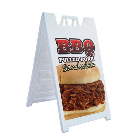 Signmission Bbq Pulled Pork, A-Frame & 2 Decals Installed, Heavy-Duty Plastic Frame SBHD-D-2436-Bbq Pulled Pork