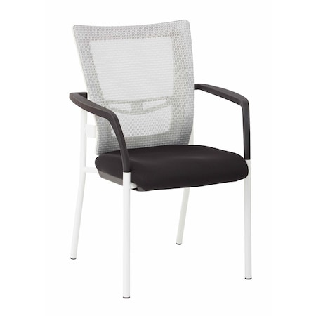 Office Star Products 8810W ProGrid Mesh Back Visitors Chair, White / Black 8810W-3M