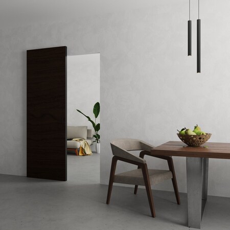 Sartodoors Hidden Barn with Black Edges - Planum 0010 Noce 24" x 96" PLANUM0010HB-B-W722-2496