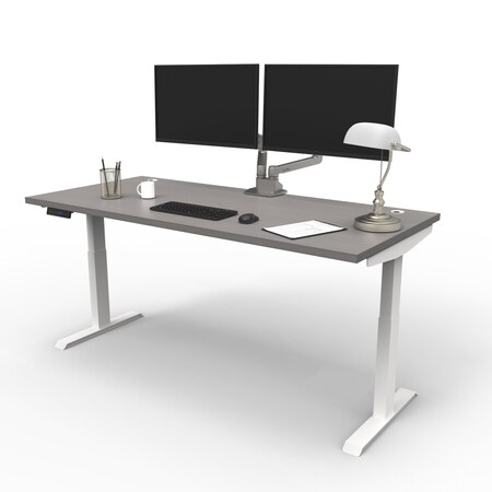 We'Re It Lift It Electric Sit Stand Desk, 46.25 H, 30 W X Laminate wood, metal, White VL22WH6030-8827