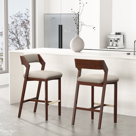 Manhattan Comfort Patricia Barstool in Linen - Set of 2 2-BS026-LN