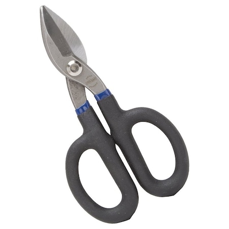 Vulcan Snip, 7 in OAL, 2 in L Cut, Straight Cut, Carbon Steel Blade, Non-Slip Grip Handle, Black/Blue Handle TS-01407