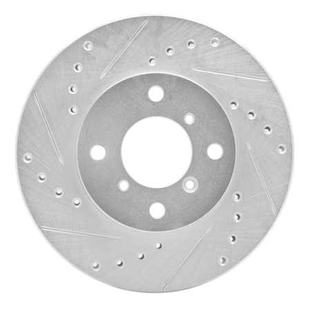 Dynamic Friction Co DFC Brake Rotor - Drilled and Slotted - Silver 631-01003L